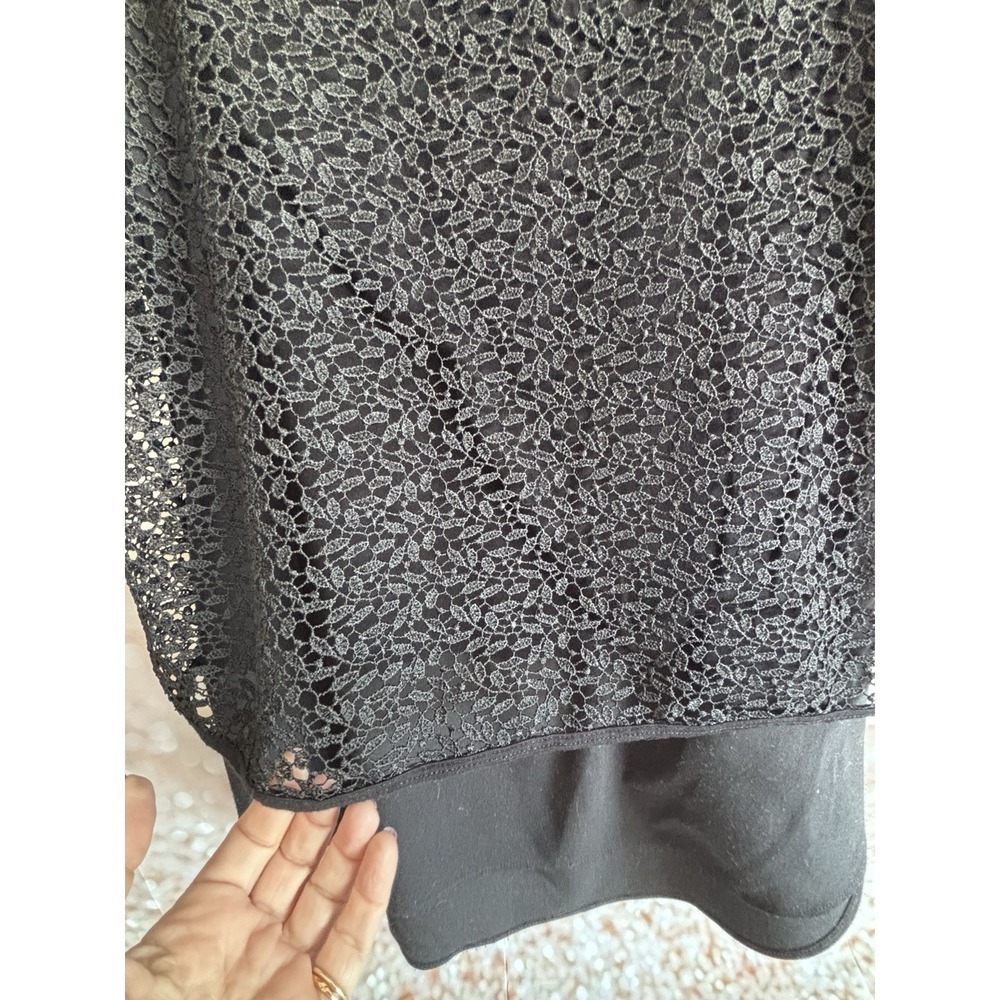 APT 9 Black‎ Textured Lace Layered Tank Top Women's Size Medium - Picture 6 of 7